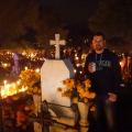 Drinking 'Cerveza' at the Cemetery for Dia de los Muertos