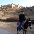 Riding my Donkey Up to the Tioute Kasbah